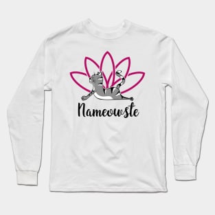 Nameowste Funny Yoga Cat Long Sleeve T-Shirt